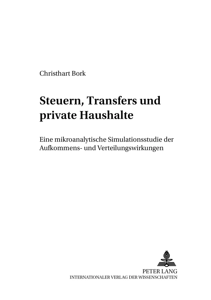 Titel: Steuern, Transfers und private Haushalte