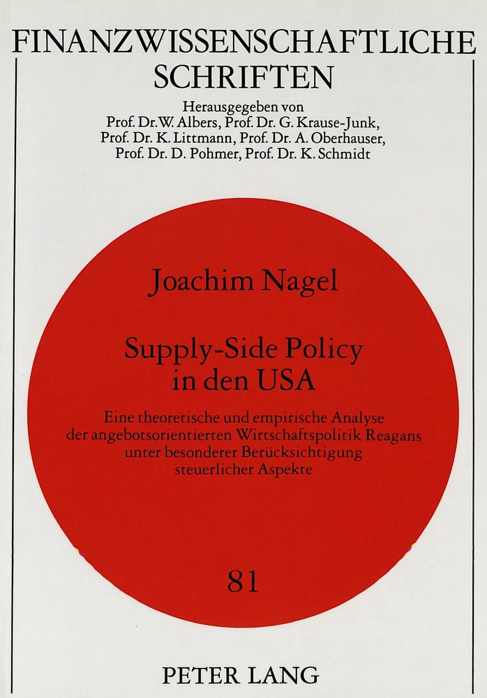 Titel: Supply-Side Policy in den USA