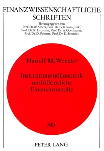 Titel: Institutionenökonomik und öffentliche Finanzkontrolle