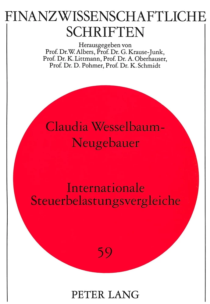 Titel: Internationale Steuerbelastungsvergleiche