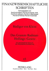 Title: Das Gramm-Rudman-Hollings-Gesetz