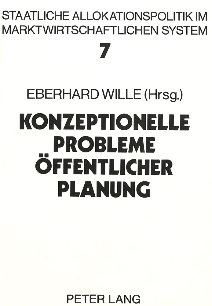 Titel: Konzeptionelle Probleme öffentlicher Planung