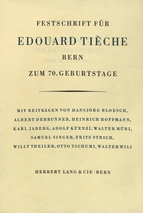 Title: Festschrift für Edouard Tieche