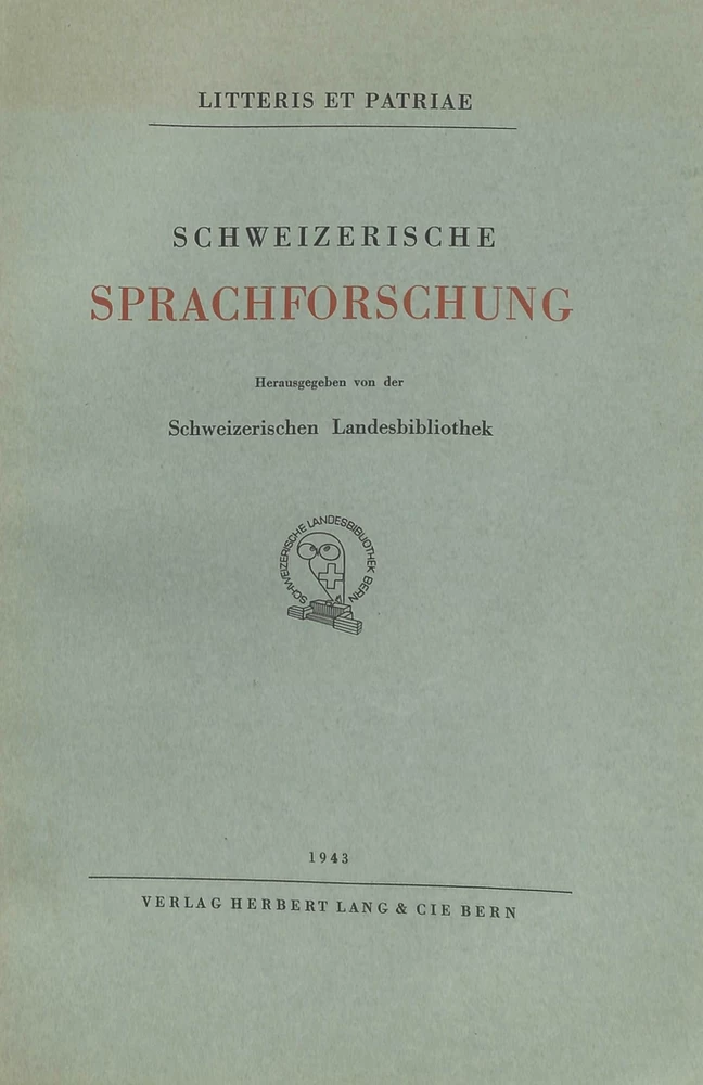 Titel: Schweizerische Sprachforschung