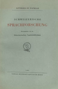Title: Schweizerische Sprachforschung