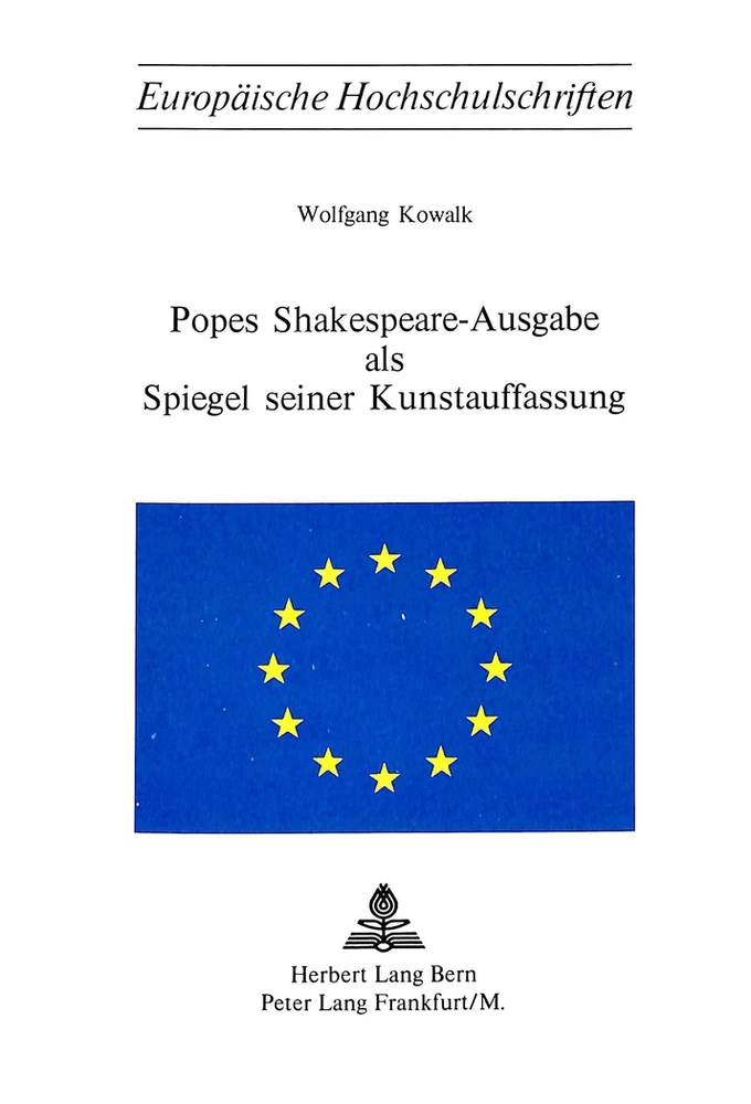 Title: Popes Shakespeare-Ausgabe als Spiegel seiner Kunstauffassung