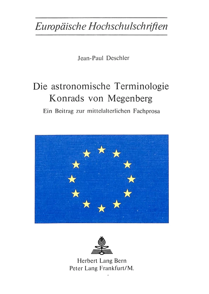 Titel: Die astronomische Terminologie Konrads von Megenberg