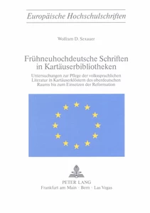 Title: Frühneuhochdeutsche Schriften in Kartäuserbibliotheken