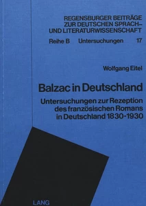 Titel: Balzac in Deutschland