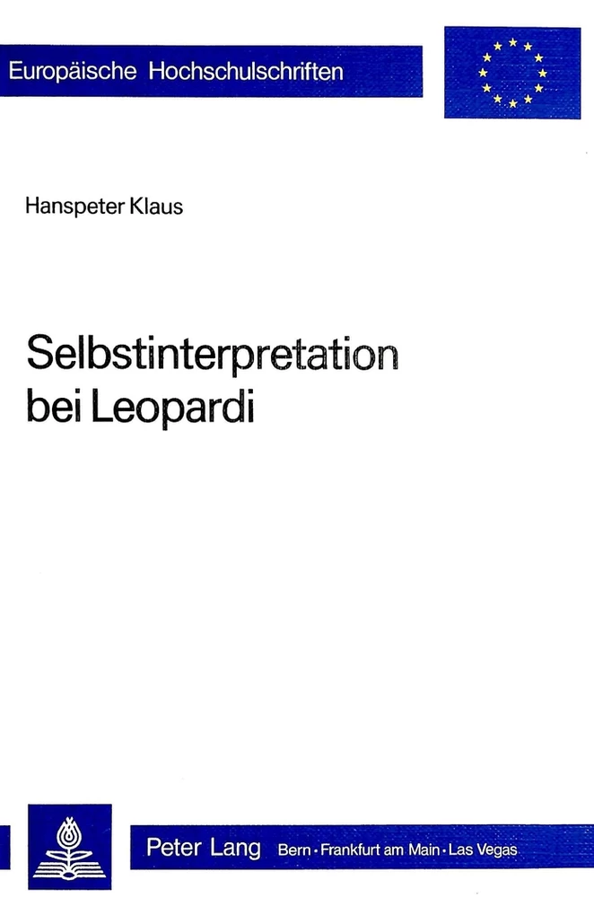 Titel: Selbstinterpretation bei Leopardi