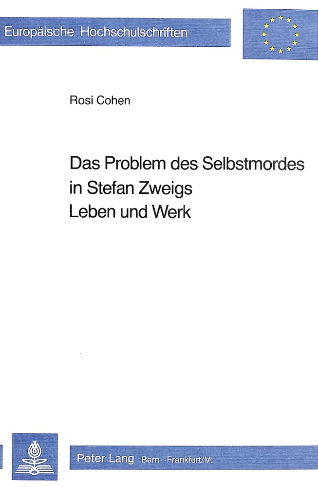 Titel: Das Problem des Selbstmordes in Stefan Zweigs Leben und Werk
