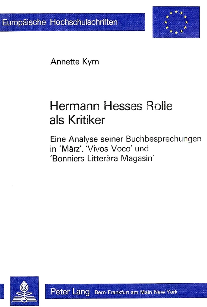 Titel: Hermann Hesses Rolle als Kritiker