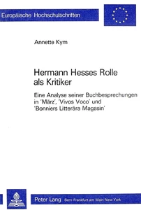 Title: Hermann Hesses Rolle als Kritiker