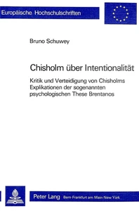 Title: Roderick M. Chisholm über Intentionalität