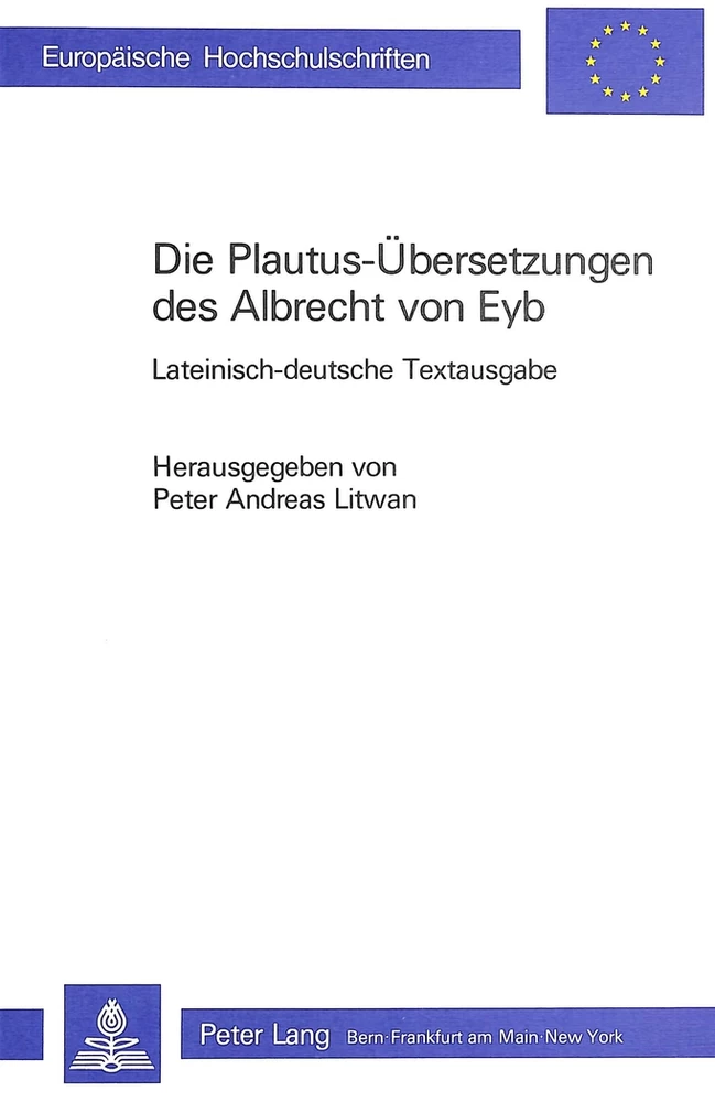 Titel: Die Plautus-Übersetzungen des Albrecht von Eyb