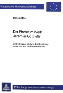Title: Der Pfarrer im Werk Jeremias Gotthelfs