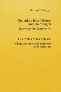 Titel: Gedanken über Dichter und Dichtungen- Les textes et les auteurs