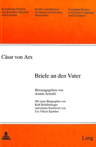 Title: Cäsar von Arx: Briefe an den Vater