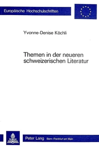 Title: Themen in der neueren schweizerischen Literatur