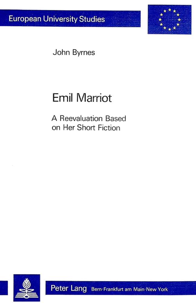 Title: Emil Marriot- A Reevaluation Based on her Short Fiction