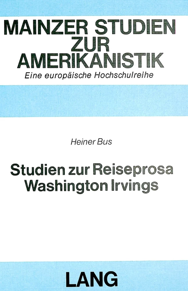 Title: Studien zur Reiseprosa Washington Irvings