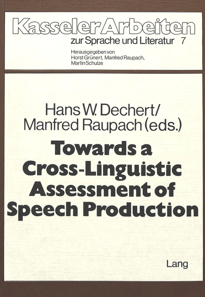 Title: Towards a Cross-Linguisitic Assessment of Speech Production