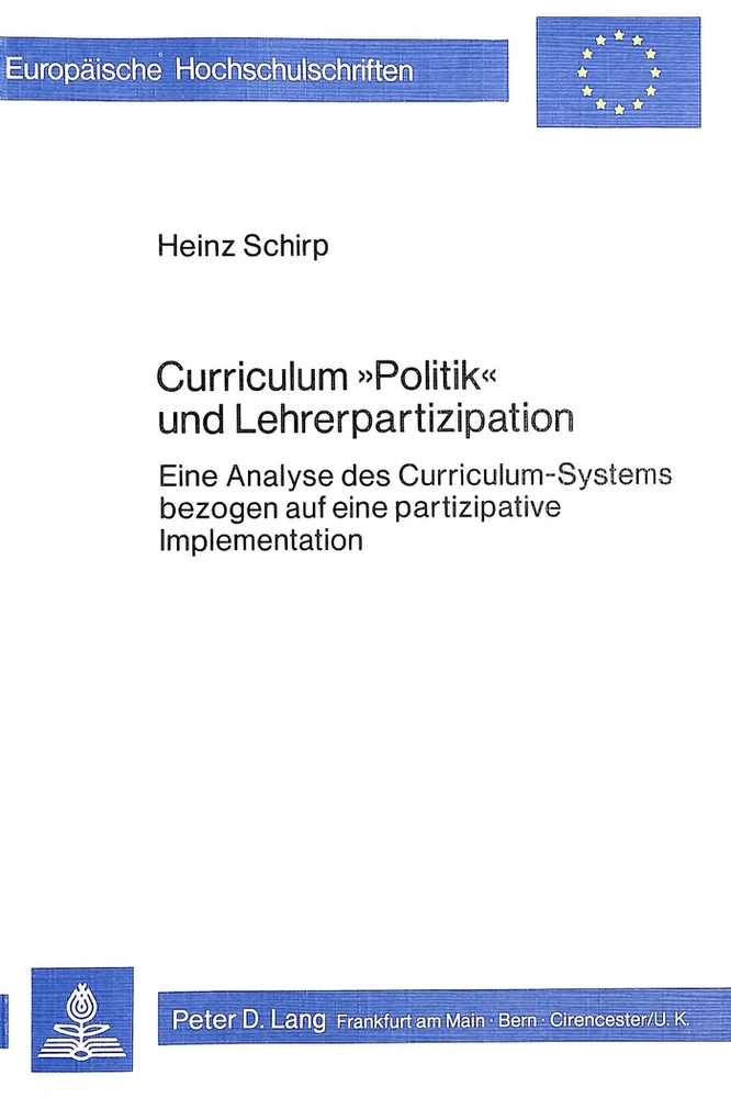 Titel: Curriculum «Politik» und Lehrerpartizipation