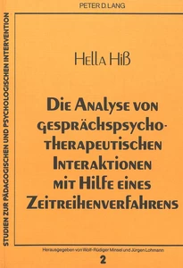 Title: Die Analyse von gesprächspsychotherapeutischen Interaktionen mit Hilfe eines Zeitreihenverfahrens