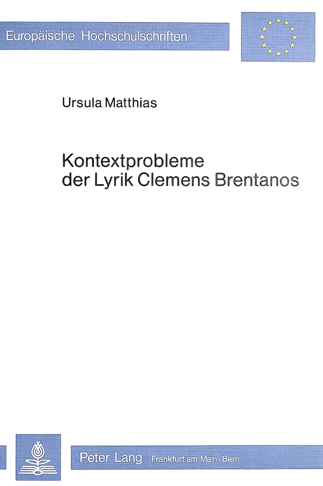 Titel: Kontextprobleme der Lyrik Clemens Brentanos