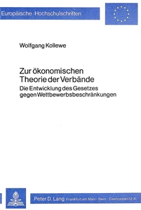Title: Zur ökonomischen Theorie der Verbände