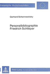 Title: Personalbibliographie Friedrich Schlieper