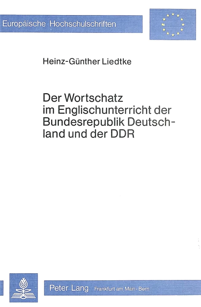 Titel: Der Wortschatz im Englischunterricht der Bundesrepublik Deutschland und der DDR