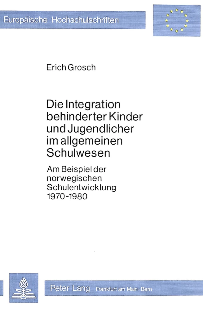 Titel: Die Integration behinderter Kinder und Jugendlicher im allgemeinen Schulwesen