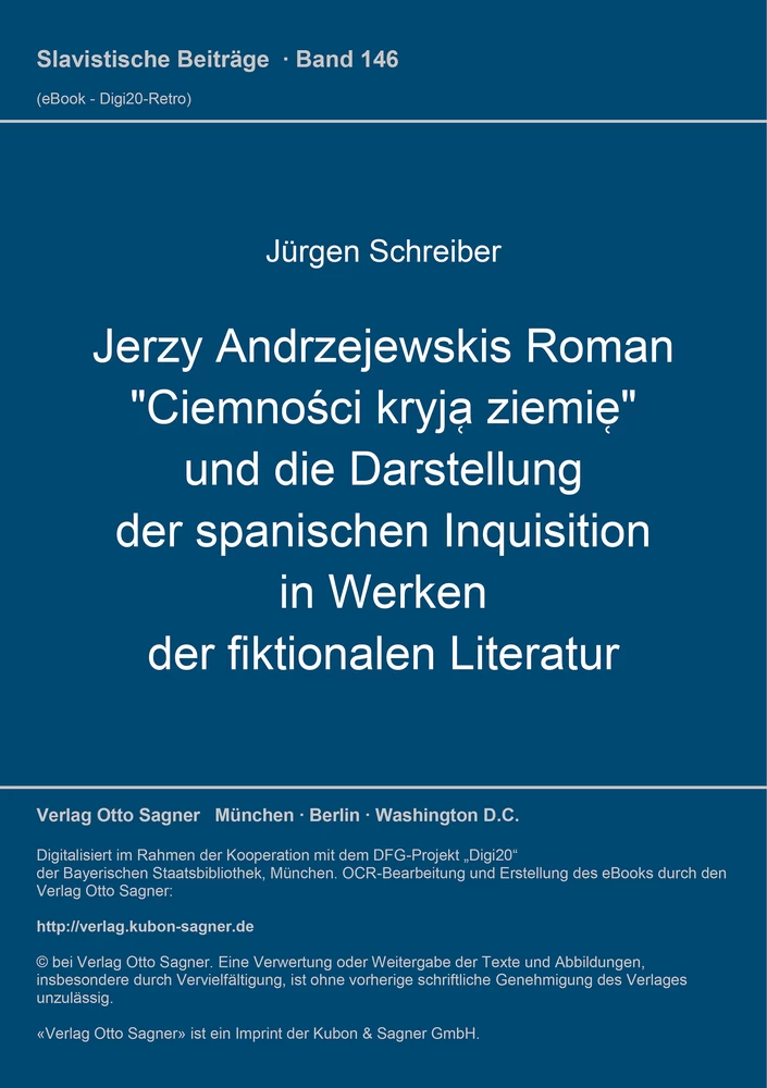 Titel: Jerzy Andrzejewskis Roman "Ciemności kryją ziemię" und die Darstellung der spanischen Inquisition in Werken der fiktionalen Literatur