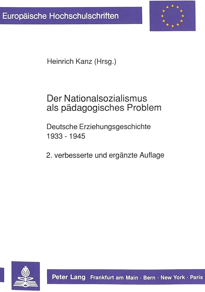 Titel: Der Nationalsozialismus als pädagogisches Problem