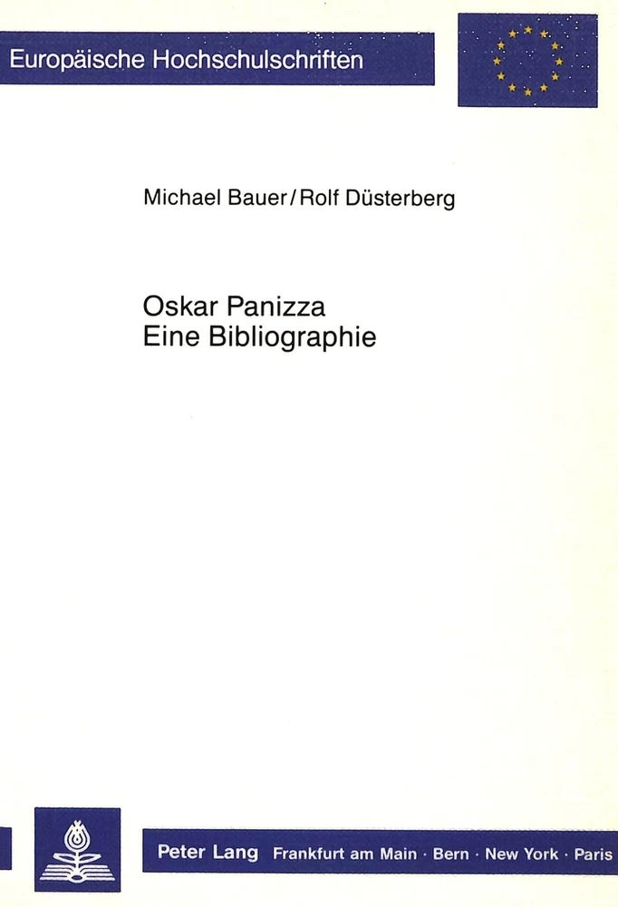Titel: Oskar Panizza. Eine Bibliographie
