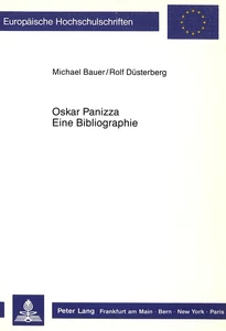 Titel: Oskar Panizza. Eine Bibliographie