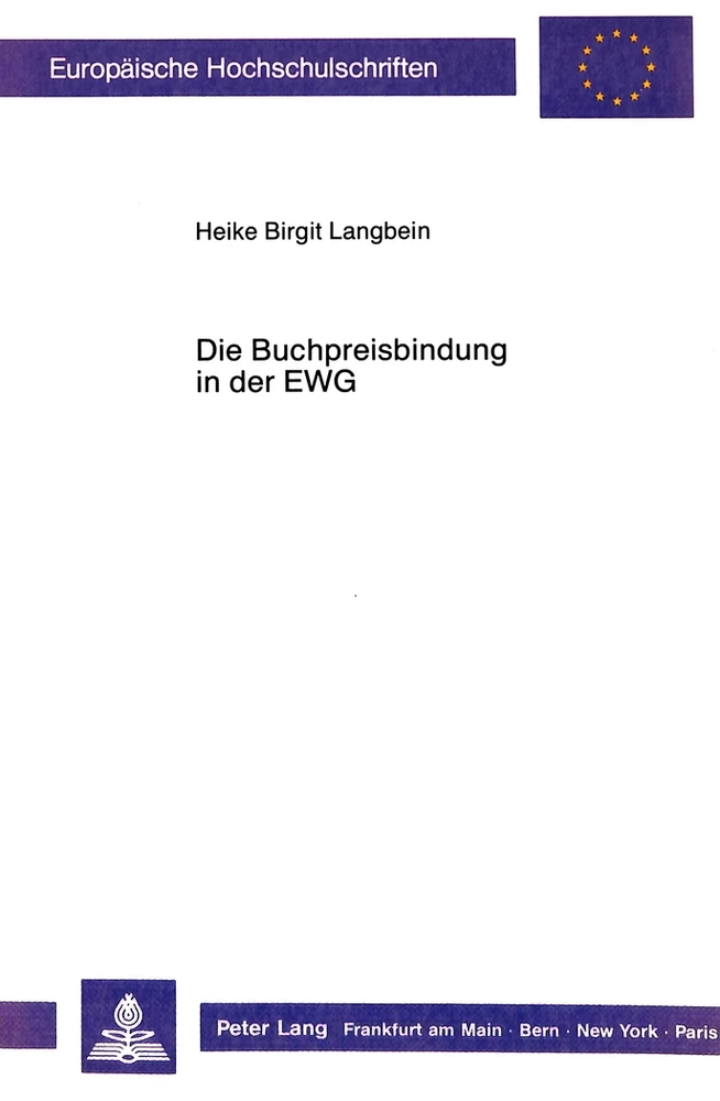 Title: Die Buchpreisbindung in der EWG
