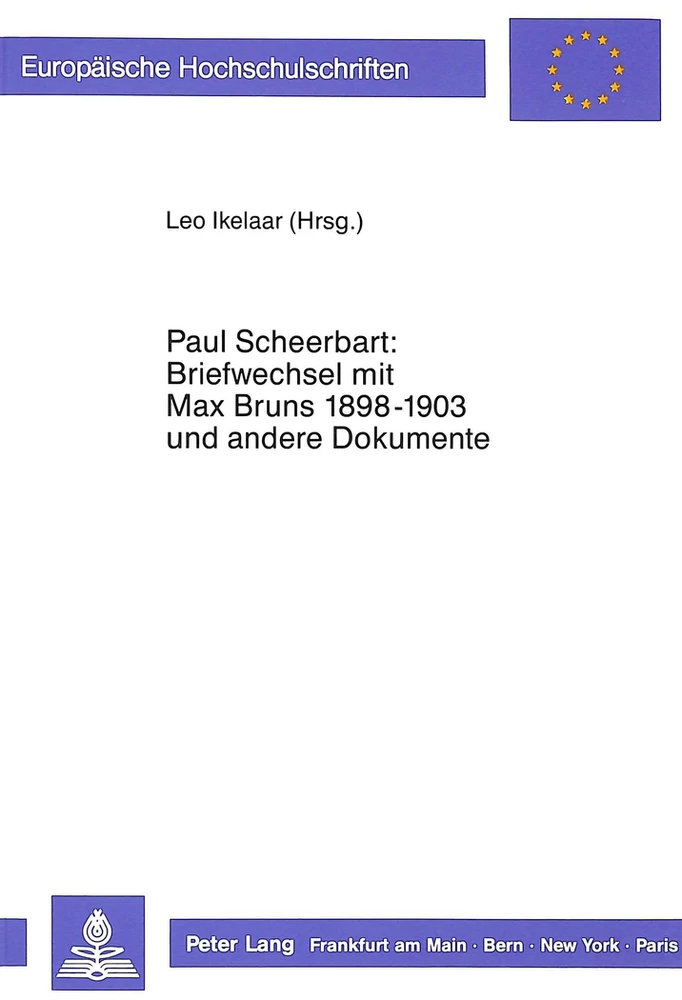 Titel: Paul Scheerbart: Briefwechsel mit Max Bruns 1889-1903 und andere Dokumente