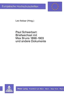Title: Paul Scheerbart: Briefwechsel mit Max Bruns 1889-1903 und andere Dokumente