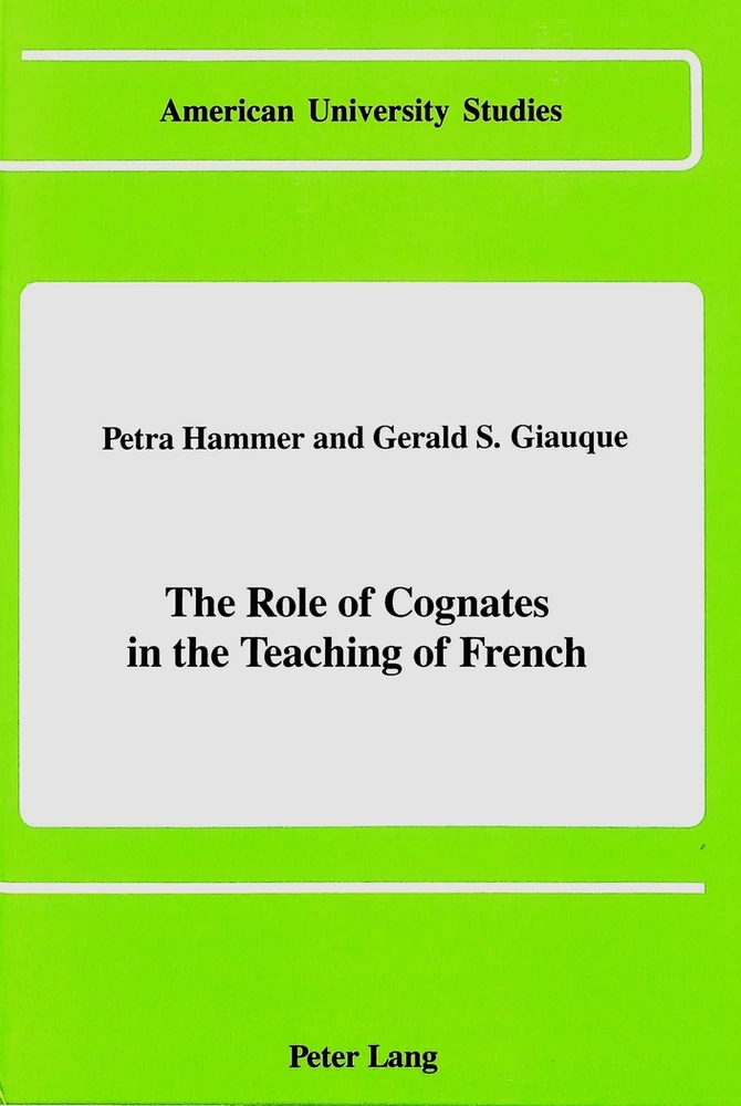 Title: The Role of Cognates in the Teaching of French