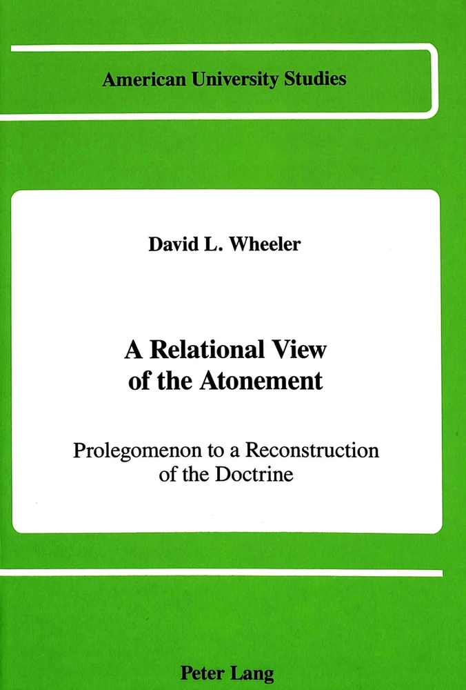 Title: A Relational View of the Atonement