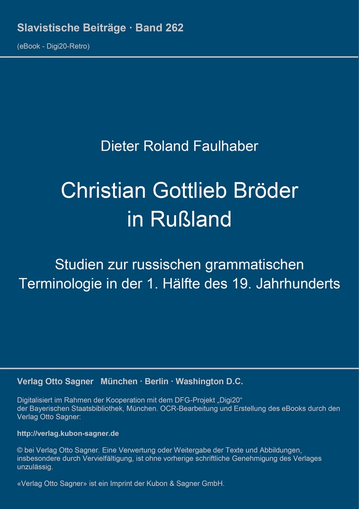 Titel: Christian Gottlieb Bröder in Rußland