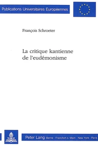 Title: La critique kantienne de l'eudémonisme