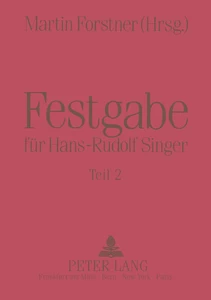 Title: Festgabe für Hans-Rudolf Singer