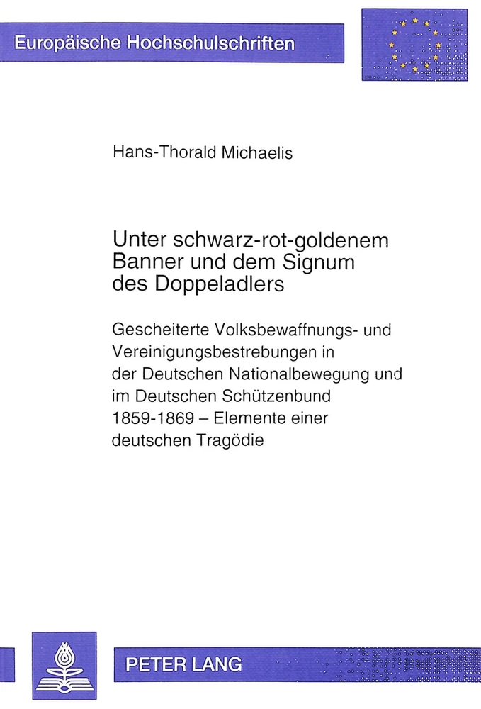 Titel: Unter schwarz-rot-goldenem Banner und dem Signum des Doppeladlers