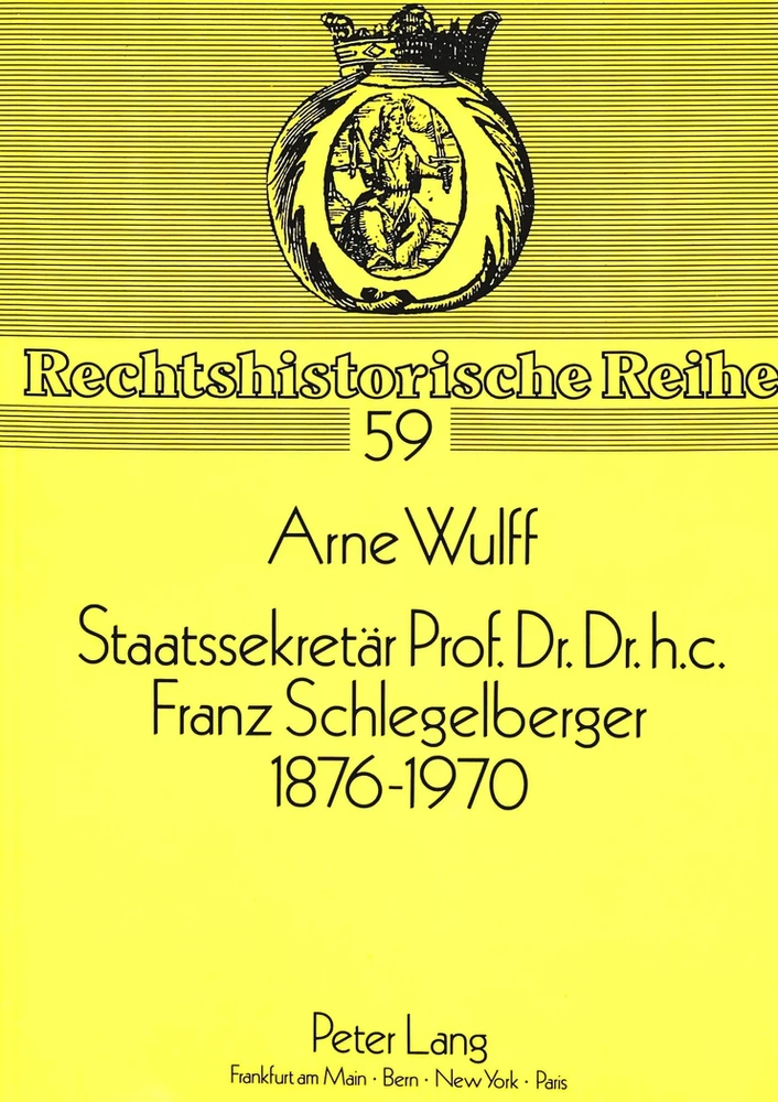 Titel: Staatssekretär Prof. Dr. Dr. h.c. Franz Schlegelberger, 1876-1970