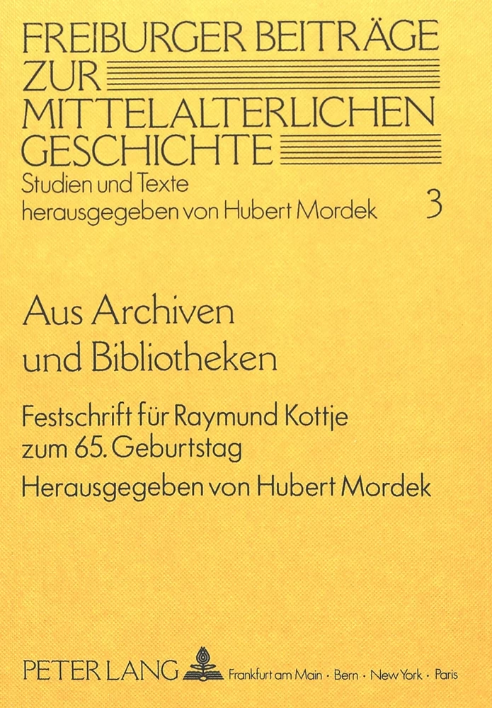 Title: Aus Archiven und Bibliotheken