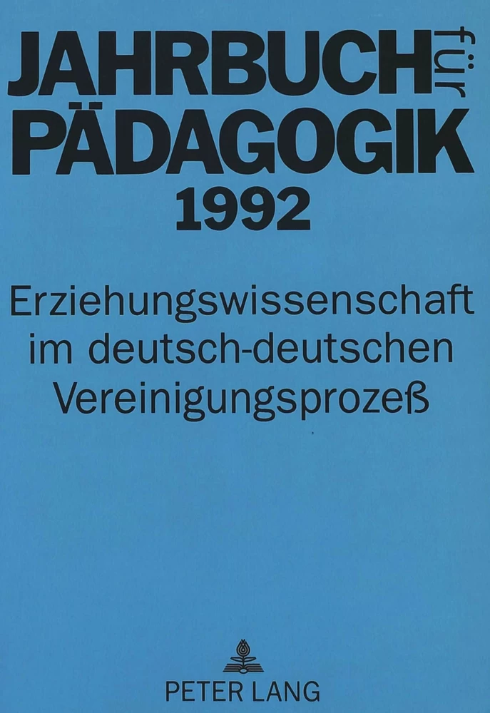 Titel: Jahrbuch für Pädagogik 1992