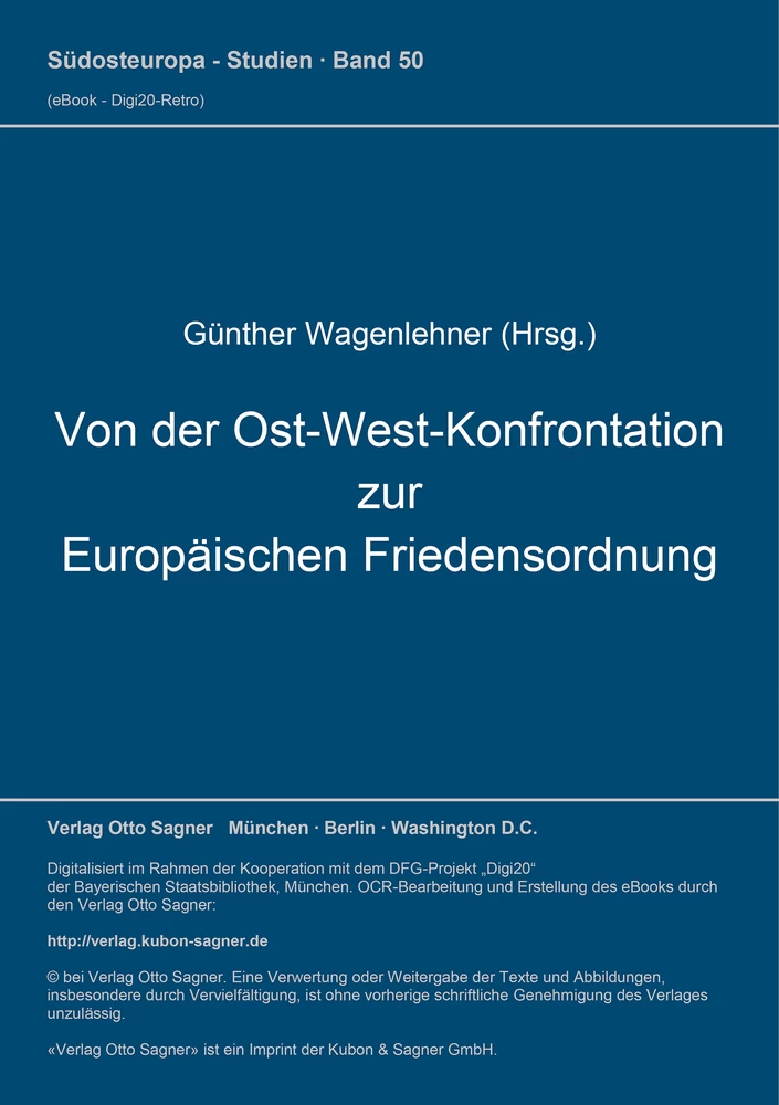Titel: Von der Ost-West-Konfrontation zur Europäischen Friedensordnung